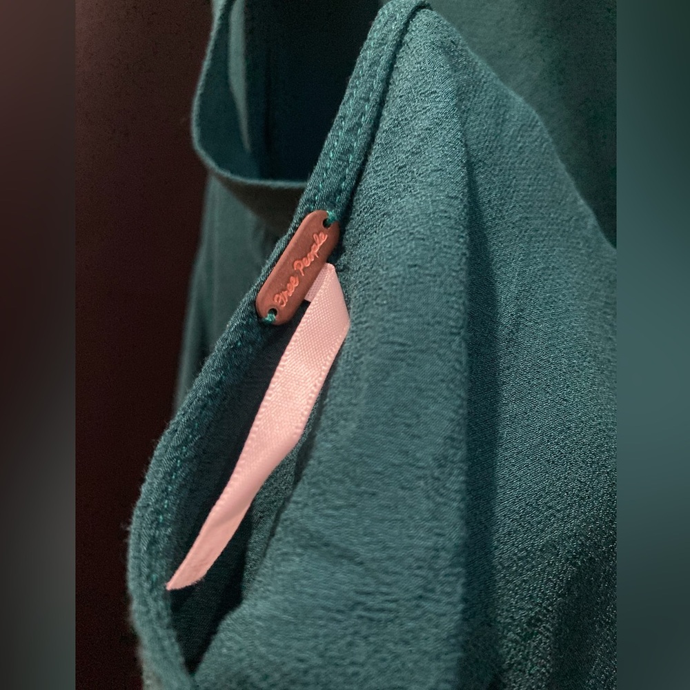 Free People City Lights Cowl Neck Green Top - Picture 2 of 5